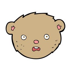 cartoon teddy bear face N25