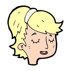 cartoon pretty female face N139