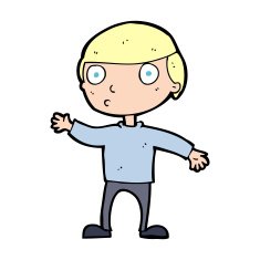 cartoon waving man N96