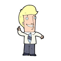 cartoon office man with idea N13