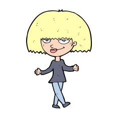 cartoon smug looking woman N14