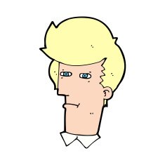 cartoon man narrowing eyes N48