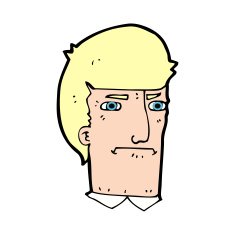 cartoon man narrowing eyes N49
