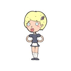 cartoon woman in french maid outfit N14