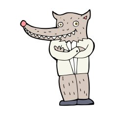 cartoon wolf man N86