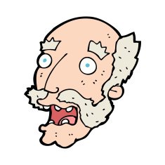 cartoon shocked old man N45