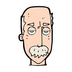 cartoon bored old man N26