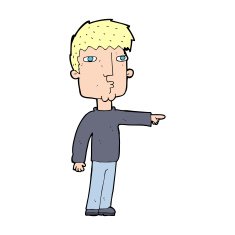 cartoon pointing man N148