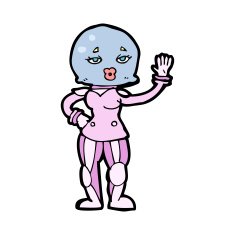 cartoon female astronaut N44