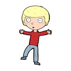 cartoon startled boy N49