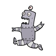 cartoon terrified robot N11