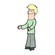Cartoon Man Shrugging Shoulders N97