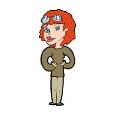 cartoon aviator woman N14