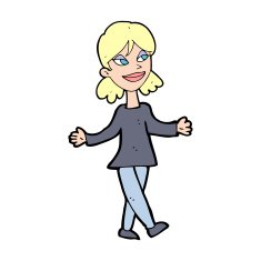 cartoon woman with no worries N55