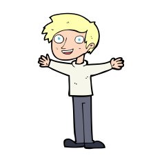 cartoon enthusiastic man N15