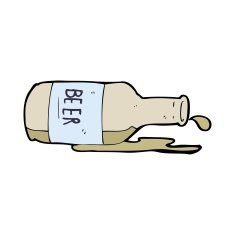 Cartoon Spilled Beer N34