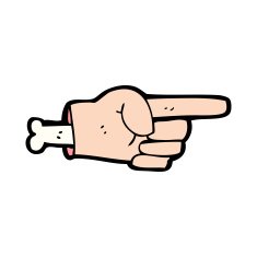 cartoon pointing hand symbol N18