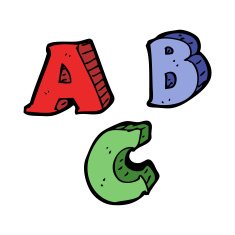 cartoon ABC letters N28