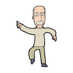 cartoon angry old man N215
