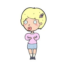 cartoon surprised woman N330