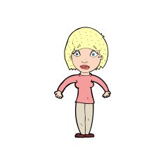 cartoon surprised woman N331