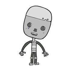 cartoon sad robot N13