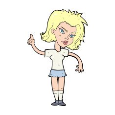 cartoon woman with idea N368