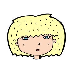cartoon female face N213