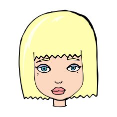 cartoon female face N214
