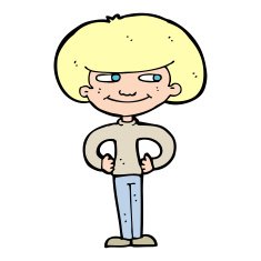 cartoon boy with hands on hips N14