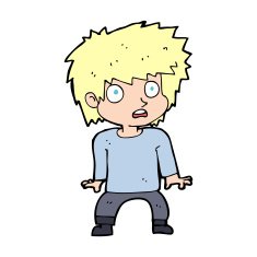 cartoon frightened boy N26