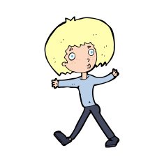 cartoon surprised man walking N14