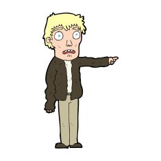 cartoon terrified man pointing N14