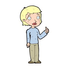 cartoon woman giving thumbs up symbol N95