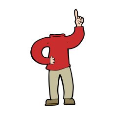 cartoon headless body with raised hand N13