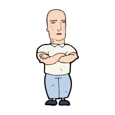 cartoon annoyed bald man N14