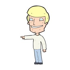 cartoon happy man pointing N84