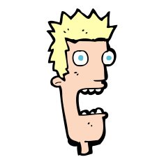 cartoon shocked man's face N8