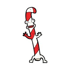 Cartoon Dancing Christmas Candy Cane N26