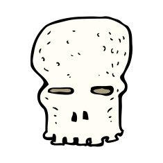 cartoon spooky skull N250