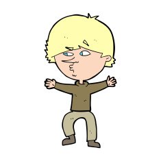 cartoon suspicious man N56