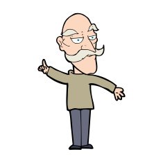 cartoon old man telling story N14