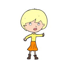 cartoon woman asking question N99