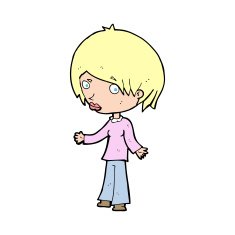 cartoon confused woman N155