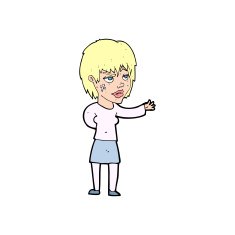 cartoon woman with sticking plaster on face N14