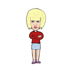 cartoon annoyed woman N274