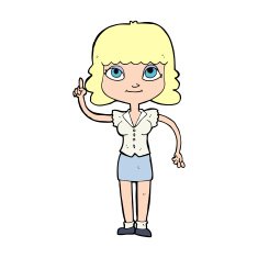 cartoon woman with idea N369