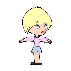cartoon woman with open arms N142