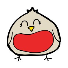 funny cartoon christmas robin N23