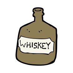 cartoon old whiskey bottle N20